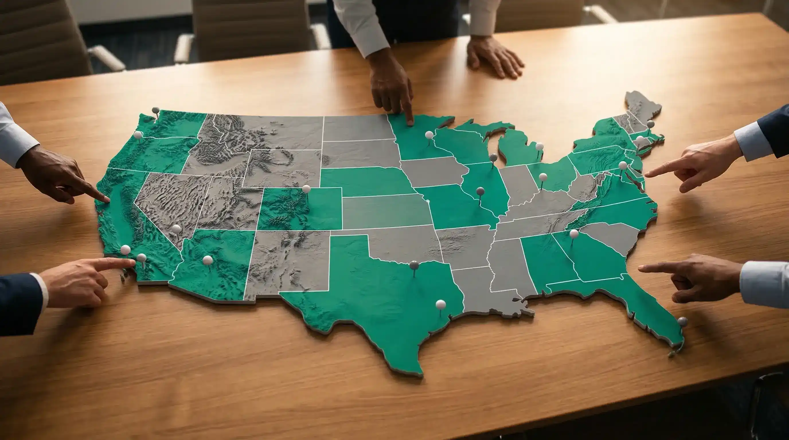 US map highlighting states where sweepstakes casinos are available